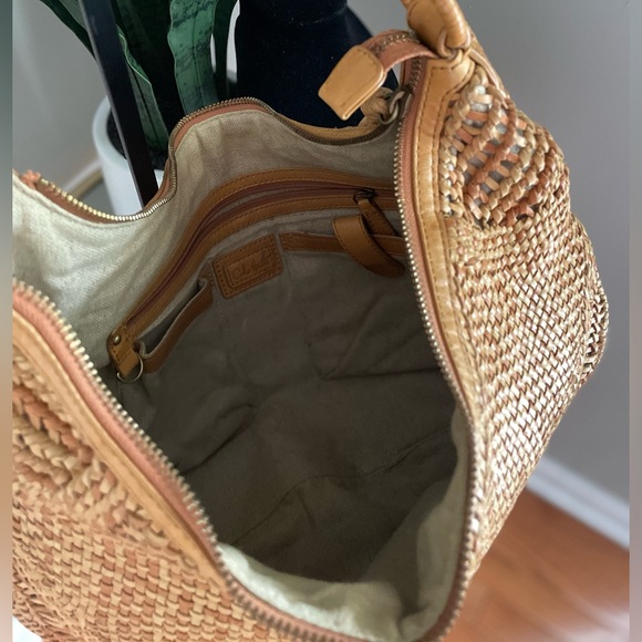 RARE Cole Haan Basket Weave Leather Hobo - Picture 7 of 8